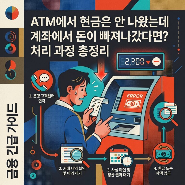ai thumbnail poster ATM에서 현금은 안 나왔는데 계좌에서 돈이 빠져나갔다면 처리 과정 총정리 1789440082